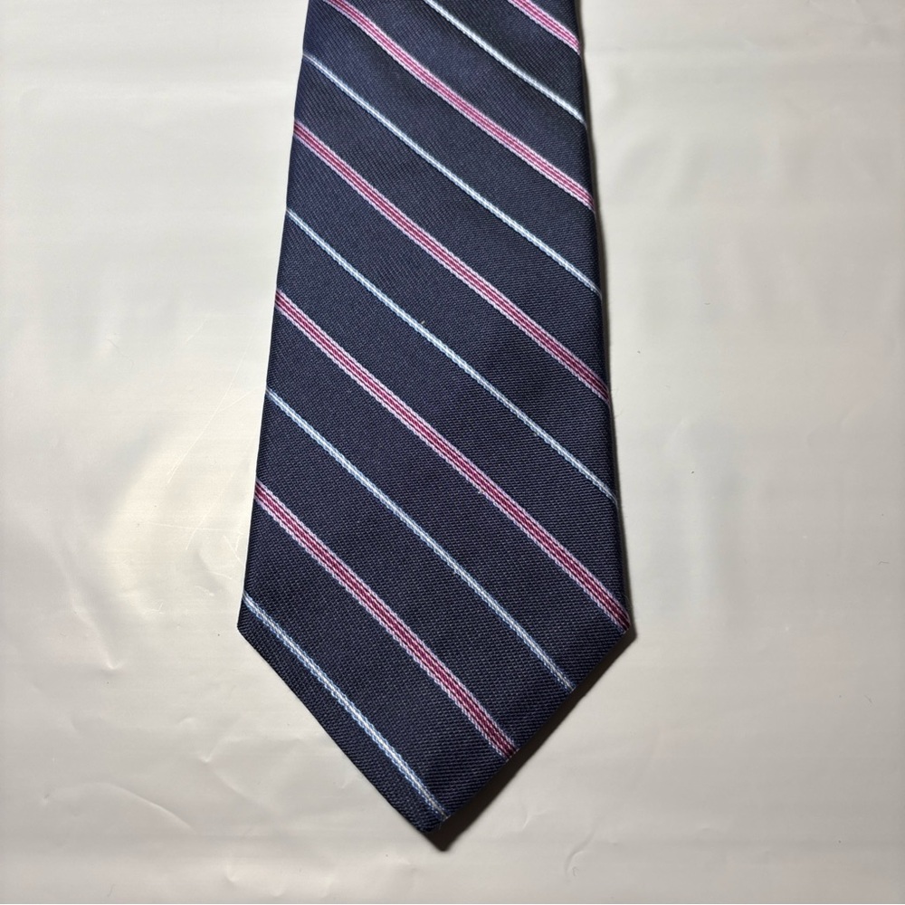 Brooks Brothers 346 Tie Men's Blue Stripe Pure Silk Necktie Handmade In USA